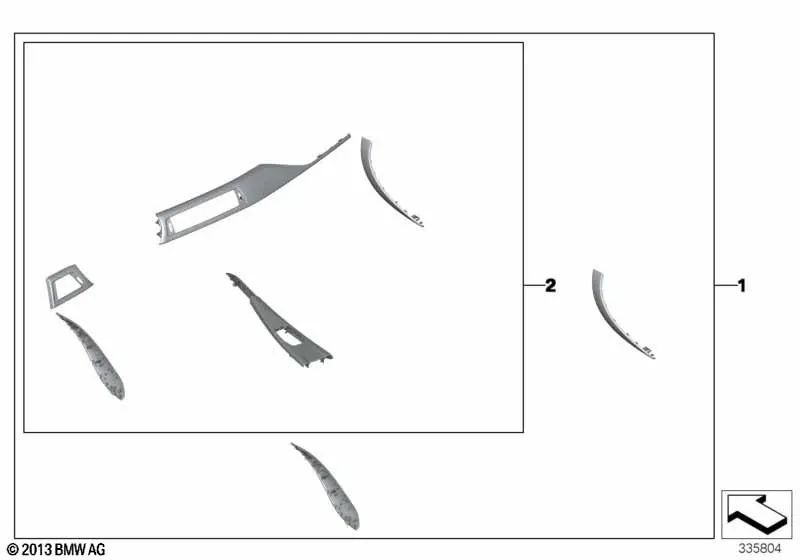 Carbon/Alcantara interior trim for BMW 3 Series and 4 Series F3x. Original BMW.