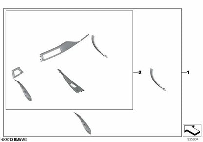 Carbon/Alcantara interior trim for BMW 3 Series and 4 Series F3x. Original BMW.