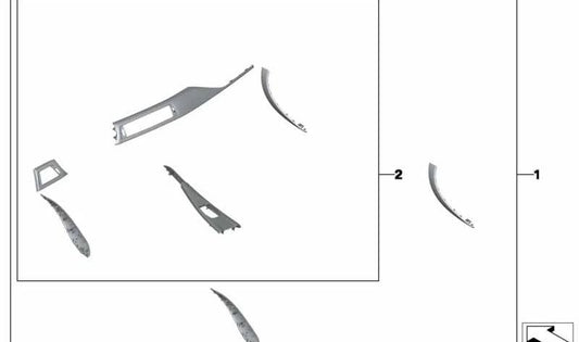 Carbon/Alcantara Interior Trims for BMW 4 Series F32, F32N (OEM 51952350476). Original BMW