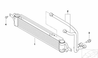 Tubo del radiador de aceite de la caja de cambios OEM 17227631564 para MINI R50, R52 (2000–2002). Original MINI.