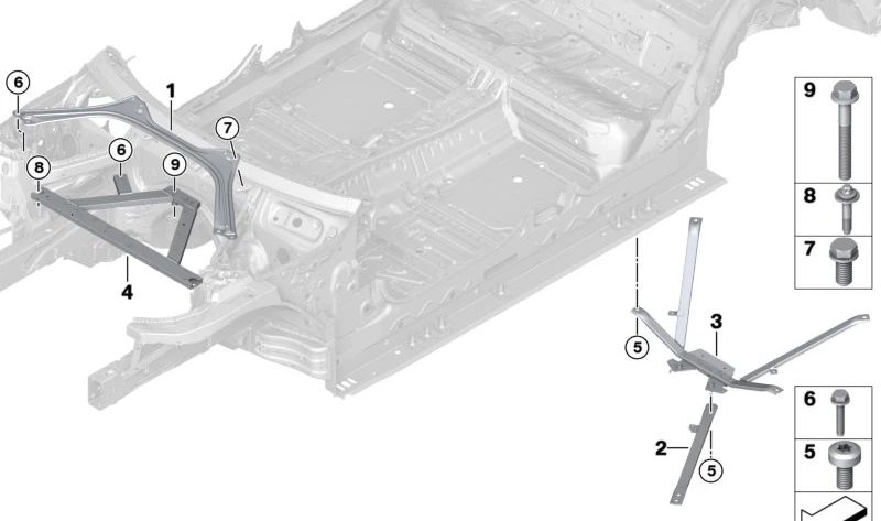 Barra de refuerzo torreta delantera OEM 51617423989 para BMW G42, G20, G21, G28, G22, G23, G26, i3. Original BMW.