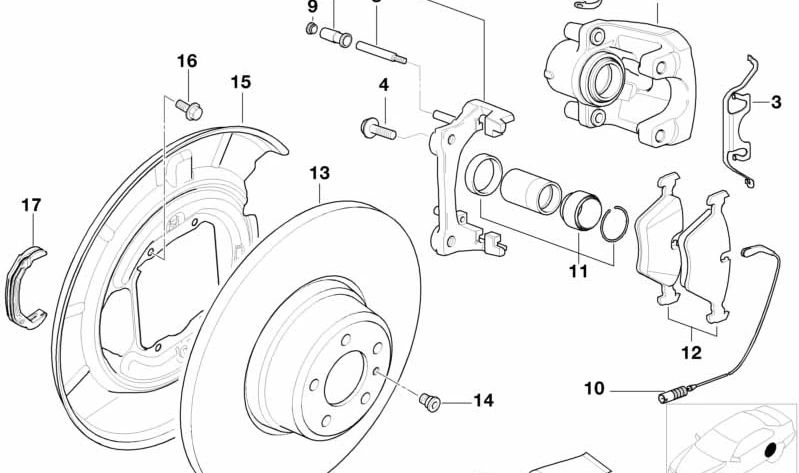 Disco de freno ventilado trasero OEM 34212229379 para BMW E46, E39, E38, E60, E61, E83, E53. Compatible con múltiples motores. Pieza original BMW.