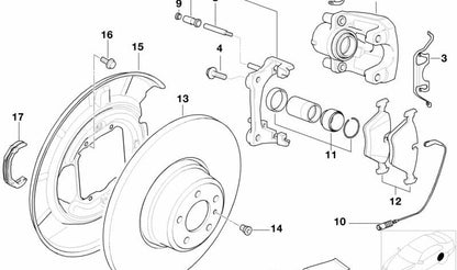 Disco de freno ventilado trasero OEM 34212229379 para BMW E46, E39, E38, E60, E61, E83, E53. Compatible con múltiples motores. Pieza original BMW.