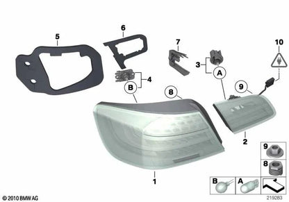 Empaque de luz trasera de portón trasero izquierda para BMW E93N (OEM 63217274615). Original BMW