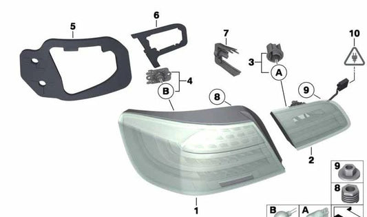 Piloto trasero derecho OEM 63217252092 para BMW Serie 3 E93N. Compatible exclusivamente con modelos E93N. Pieza original BMW.