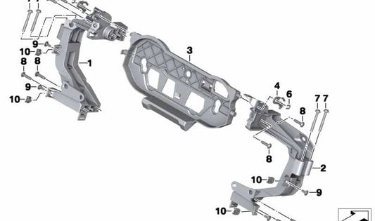Soporte izquierdo de cambio OEM 46638534857 para BMW Motorrad R1200GS (K50), R1200GS Adventure (K51), R1200R (K53), R1200RS (K54), R NineT (K21, K22, K23, K32). Original BMW Motorrad.