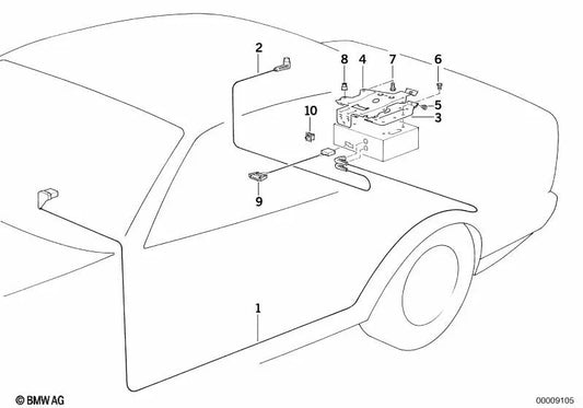 CD changer connection cable for BMW E36, E34, E32 (OEM 65128350495). Original BMW.