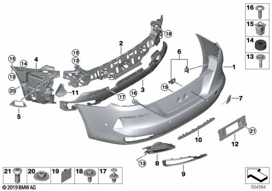 Molde de proteção traseira direita para BMW G16 (OEM 51127491682). BMW original