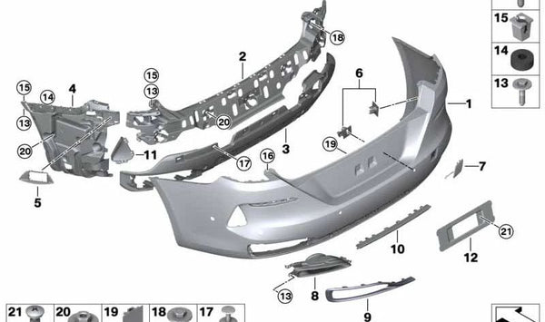 Embellecedor de salida de escape izquierda para BMW G16 (OEM 51127491677). Original BMW