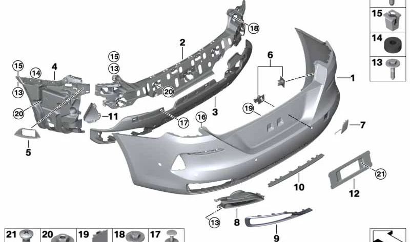 Conexão com o pára -choque esquerdo para BMW G16 (OEM 51127485549). BMW original