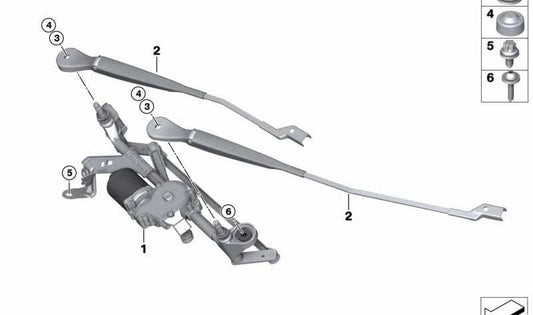 Wiper blade driver side OEM 61619464505 for BMW 2 Series Active Tourer (F45) and Gran Tourer (F46). Original BMW.