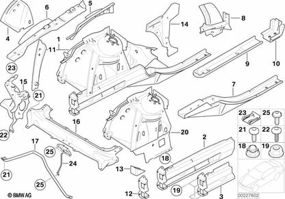 Supporto al gancio anteriore per BMW E65, E66 (OEM 51717141860). BMW originale