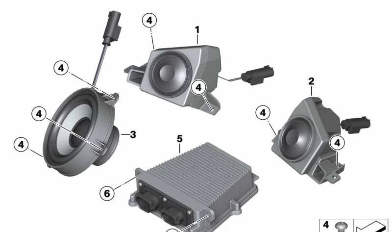 Subwoofer delantero OEM 65131542090 para motos BMW K 1600 Bagger. Original BMW Motorrad.