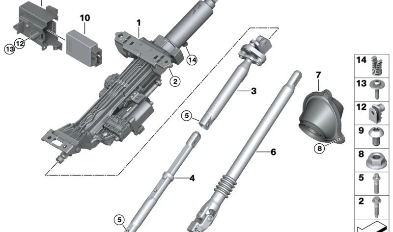 Electric Steering Column Adjuster for BMW 7 Series G70 (OEM 32305A81929). Original BMW