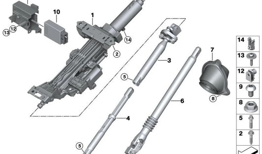 Electric Steering Column Adjuster for BMW 7 Series G70 (OEM 32305A81929). Original BMW