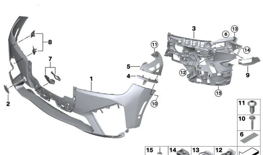 Front PDC/PMA Sensor Bracket Assembly for BMW i I20 (OEM 51115A3AE02). Original BMW