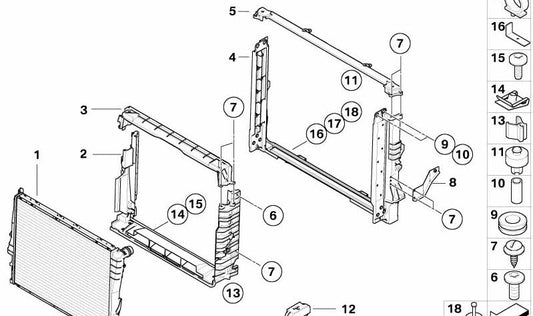 OEM -Kältemittel Kühler 17117532770 für BMW E60, E61, E65, E66. Original BMW.