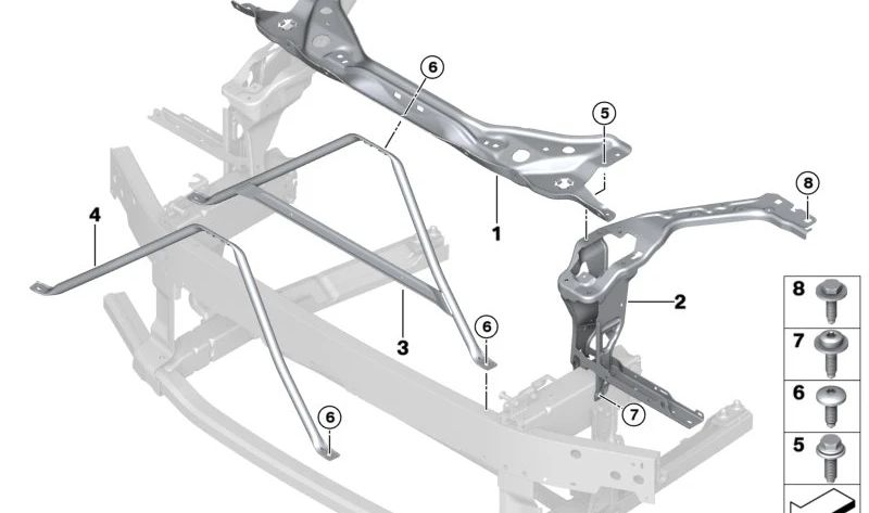 Pilar delantero (A-Stütze) OEM 51119482902 para BMW Serie 2 Active Tourer U06 (216i, 218i, 218d, 220d). Compatible con modelos desde 2021. Pieza original BMW.