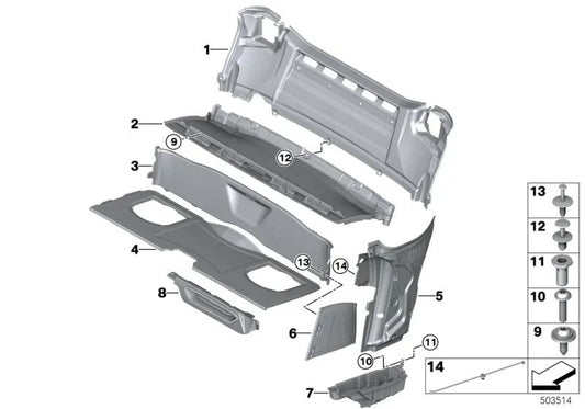 Bandeja de compartimento frontal para vários modelos BMW I15 (OEM 51477494232). BMW original