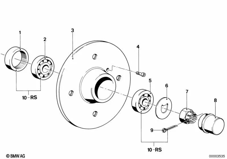 Kit de reparo de rolamentos de roda para BMW E21 (OEM 31211107447). BMW original