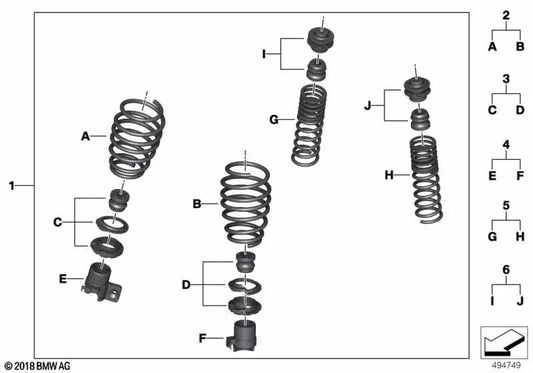 Kit de bucha roscada dianteira para BMW Série 3 F80, Série 4 F82 (OEM 31302463687). BMW original