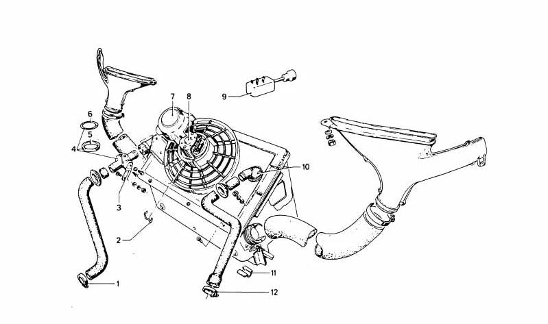 Ventilador del sistema de calefacción OEM 64111356500 para BMW E23, E24, E28, E30, E31, E32, E34, E36, E38, E39, E46, Z1, Z3. Repuesto original BMW.