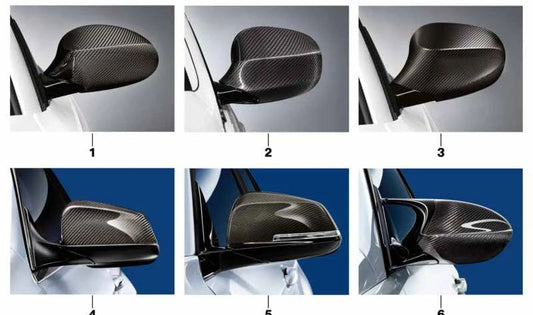 Carcasa retrovisor exterior de carbono derecho OEM 51162159462 para BMW Serie 3 E90, E91. Original BMW.