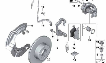 Protector de disco de freno izquierdo OEM 34106787309 para BMW E84. Original BMW.