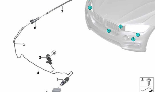 BMW -Anschluss 1 E87, X5 F15, F85, X6 F16, F86 (OEM 6167132881). Original BMW