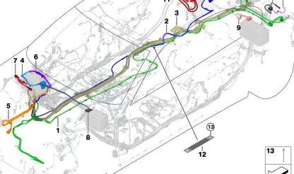 Cable negativo batería secundaria OEM 61128386674 para BMW E46 (316i AL/AN/AX). Compatible con modelos de 1998 a 2004. Cable original para batería adicional. Original BMW.