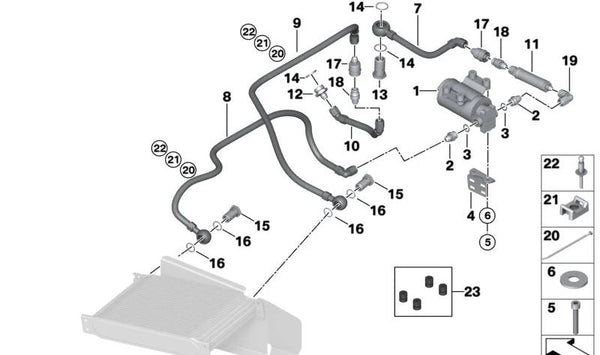 Filtro de aceite para varios modelos/series de BMW (OEM 33158324127). Original BMW
