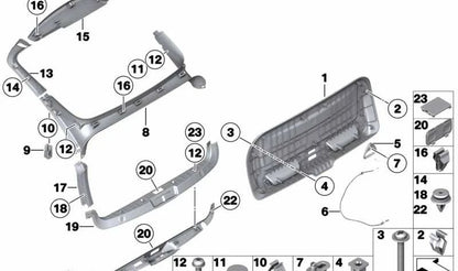 Acabamento interno do porta-malas direito OEM 51497223698 para BMW Série 5 GT (F07). BMW originais.