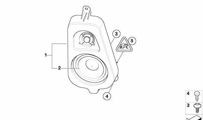 Mid Top-Hifi-Lautsprecher OEM 65139112472 für BMW X5 E70, E70N, X6 E71, E72. Original BMW.