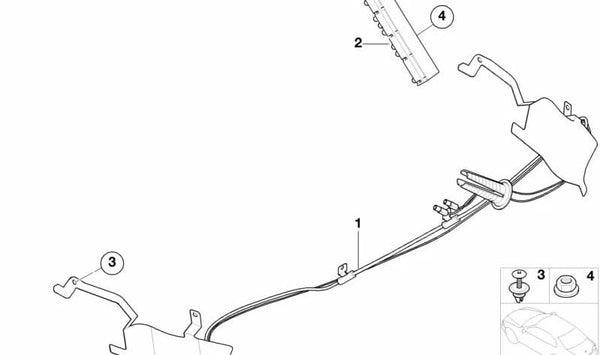 Amplificador de antena OEM 65206912828 para BMW E46, E85, E86. Recambio original BMW.