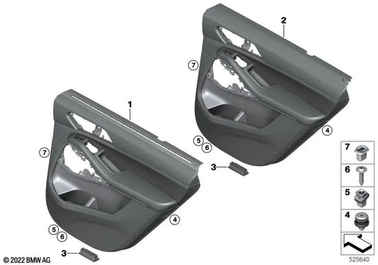 Acabamento da porta traseira direita para BMW X5 G05 (OEM 51429474186). BMW original
