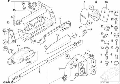 Chiusura di sicurezza per BMW 3 E46 Series, Z8 E52 (OEM 51218221484). BMW originale