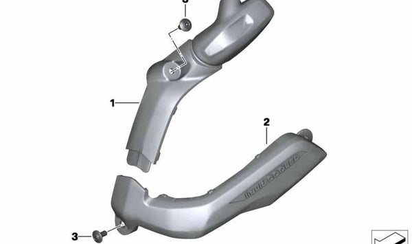 Canaleta derecha para cableado OEM 11128532978 para BMW Motorrad R 1200 GS (RK50, RK51), R 1200 RT (RK52), R 1200 R (RK53), R 1200 RS (RK54). Compatible años 2012-2018. Original BMW Motorrad.