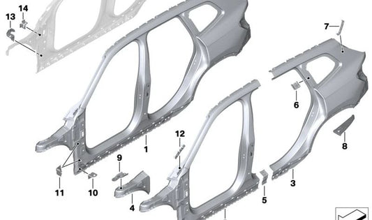 Suporte à doca de gás direito para BMW X1 U11, U12, X2 U10, Mini U25 (OEM 41009634686). BMW original