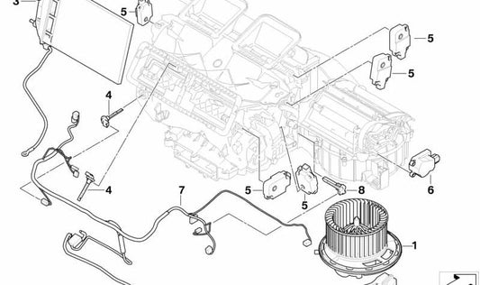 Heating/Air Conditioning Wiring Harness for BMW E81, E82, E87, E88, E87N, E84 (OEM 64119155890). Original BMW