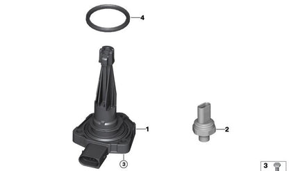 Sensor de nivel de aceite OEM 12618638754 para BMW F20, F21, F40, F22, F45, F46, F87, F30, F31, F34, F80, F32, F33, F36, F82, G30, G31, G11, G12, G14, G15, G16, F48, F39, G05, G06, G07, I12, I15. Original BMW.