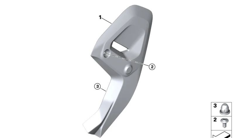 Panel protector derecho OEM 46631541498 para motos BMW R1300GS, R1300GS Adv, R1300R, R1300RS. Original BMW Motorrad.