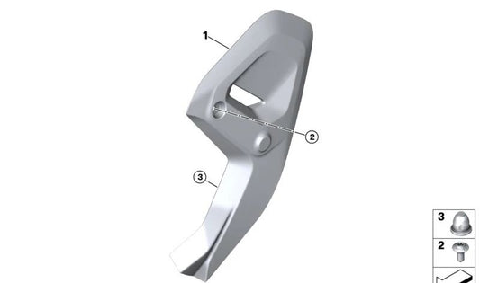Panel protector derecho OEM 46631541498 para motos BMW R1300GS, R1300GS Adv, R1300R, R1300RS. Original BMW Motorrad.