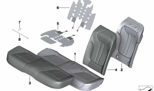 Sede in pelle OEM 52207413185 per BMW G11, G11N, G12, G12N. Black Colore BMW originale BMW.