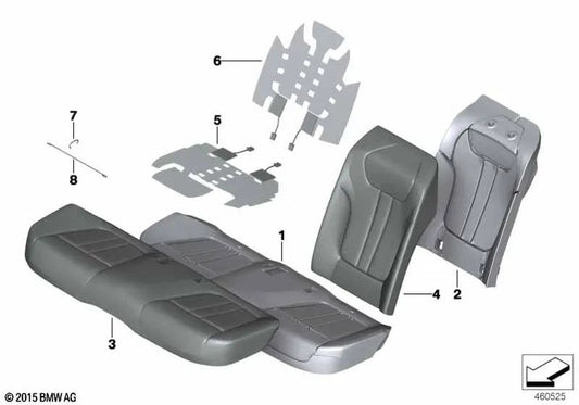 Base arrière en cuir climatique gauche pour BMW 7 G11, G11n, G12N, G12N (OEM 52207413353). BMW d'origine