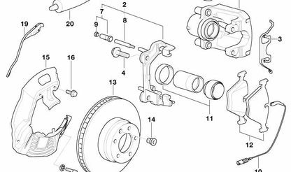Disco de freno ventilado delantero derecho OEM 34112229528 para BMW E60, E61, E63, E64, E65, E66, E67, E70, E71, E72, E82, E83, E84, E85, E86, E87, E88, E89. Original BMW.
