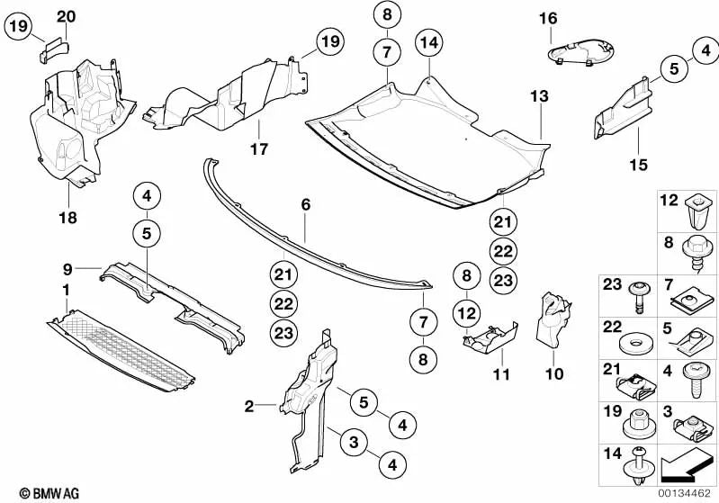Conducto de aire delantero derecho para BMW E65, E66, E67 (OEM 51717011216). Original BMW.