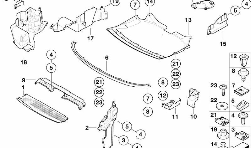 Reinforcement lid OEM 51717057799 for BMW 7 E65 Series (730d, 740d). Motor insulation system piece. Original BMW.