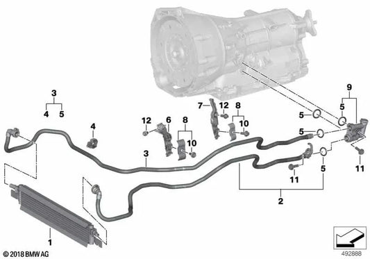Gearbox oil cooler for BMW Z4 G29 (OEM 17218666138). Original BMW