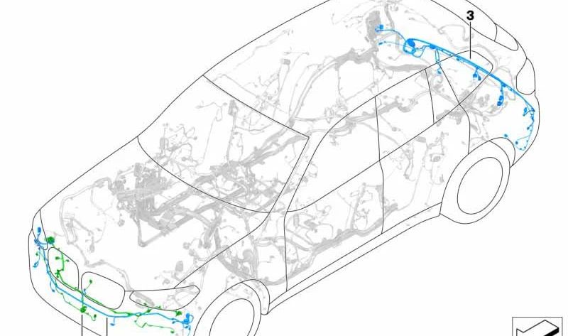 Vordere Stoßfängerverkabelung für BMW X3 G01, G08, X4 G02 (OEM 61126991952). Original BMW