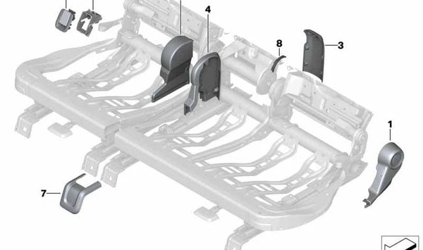 Paramento Isofix trasero OEM 52207464717 para MINI Countryman F60, F60 LCI. Original MINI.